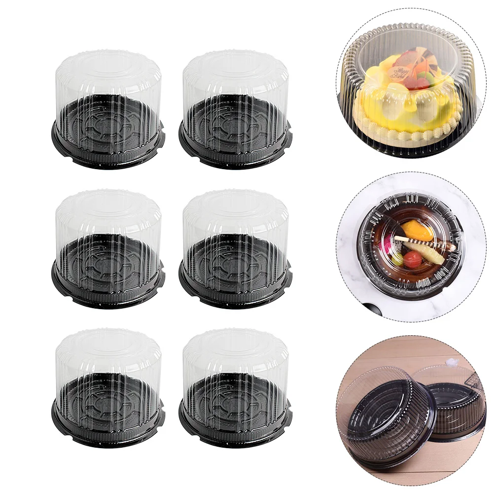 

Plastic Cake Box Food Containers With Lids Pan Carrier Dessert Box​​​​​​​ Transparent Holder Mousse Packing Round Dome