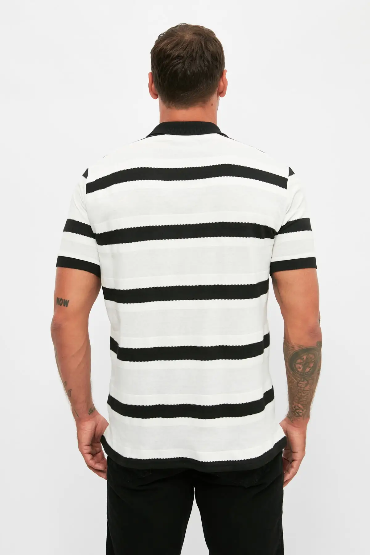 

Trendyol Men 'S Slim Fit Short-Sleeved Striped Polo Collar T-shirt TMNSS21PO0226