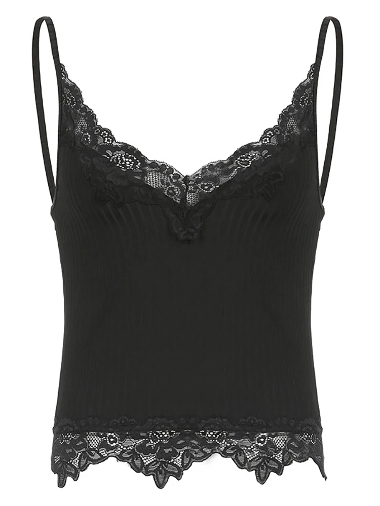 Женский топ в рубчик Goth darkmall летний с кружевной отделкой гранж-панк открытой