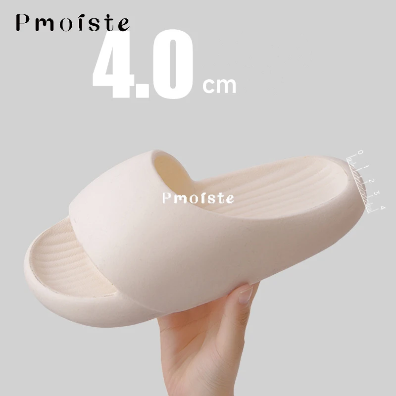 Solid Color Couple Home Slippers 4CM EVA Platform Shoes Indoor Massage Light and Silent Slippers Simplicity Bathroom Shoes