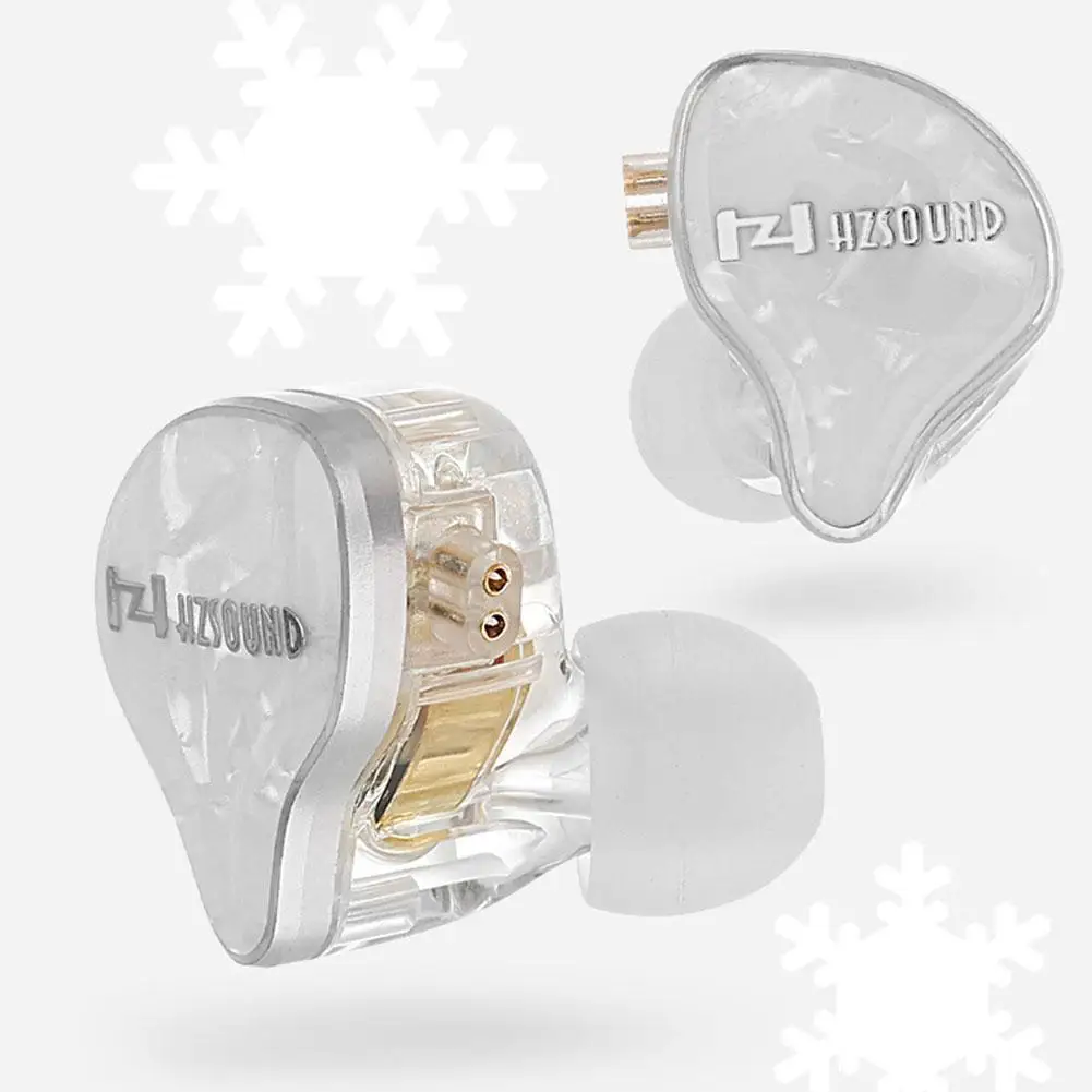 Проводные наушники HZSOUND White Snow LCP + PU диафрагма 10 мм динамический драйвер