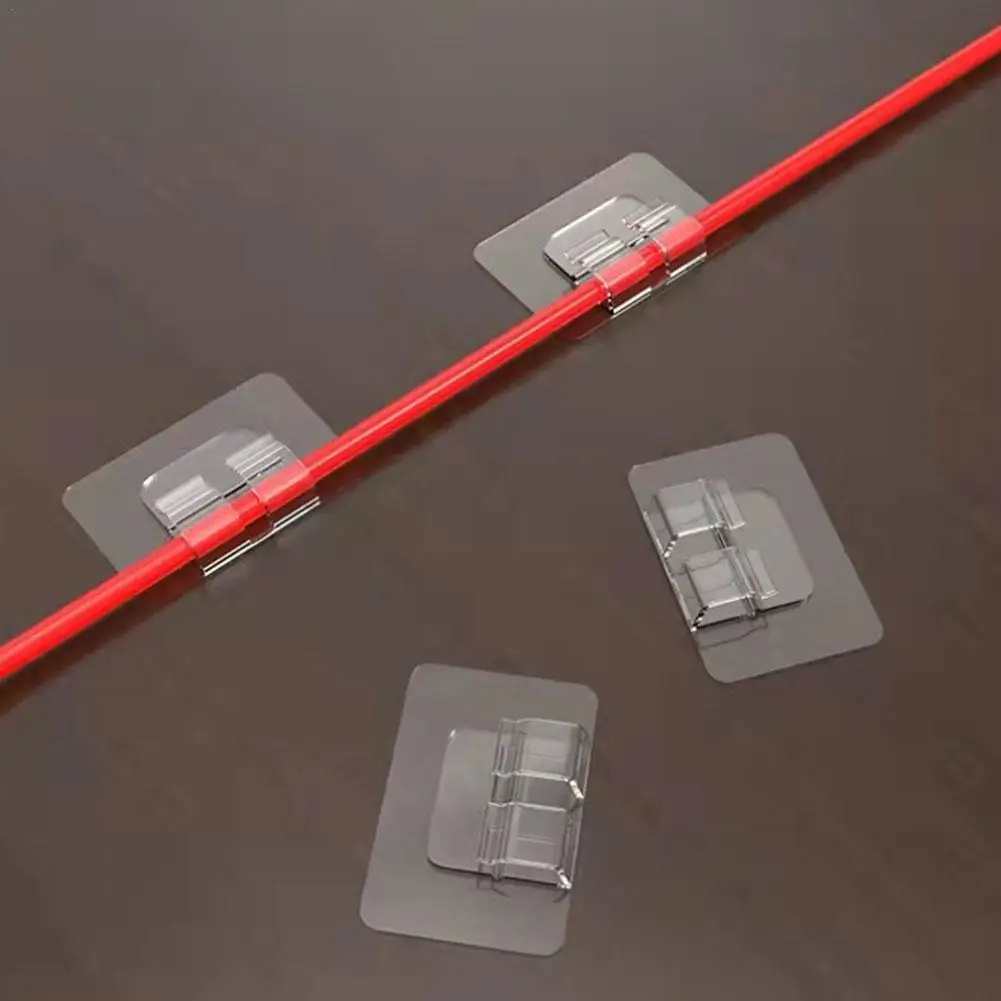 

10pcs Non-marking No Punching Acrylic Cable Holder Fixer Multi-functional Wire Network Data Storage Cables Holder Cables S5H7
