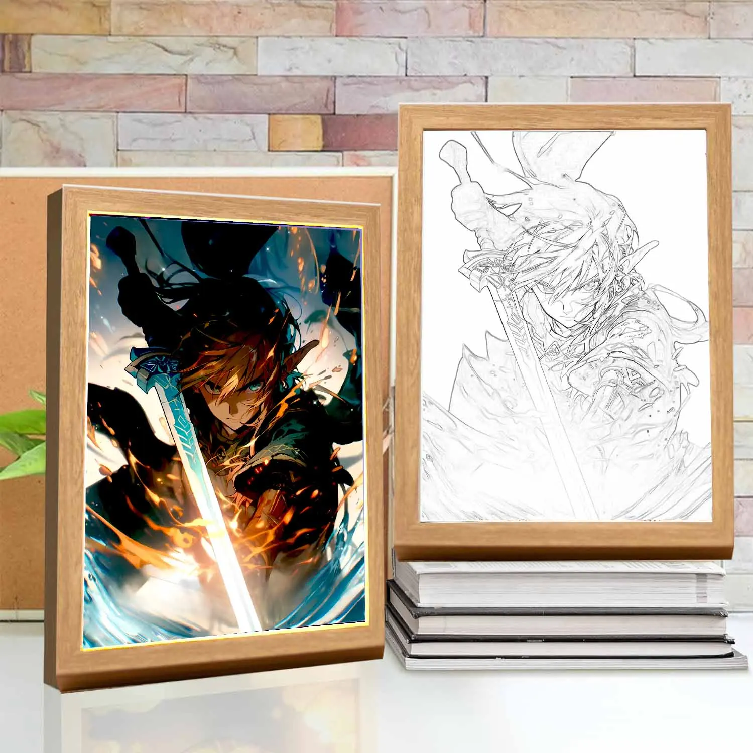 Деревянный ночник в мультяшном стиле для экстренного использования с сенсорным