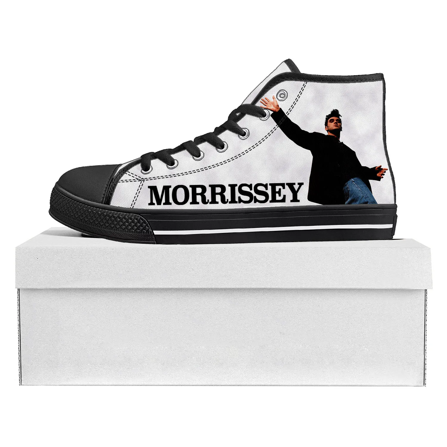 Morrissey Rock Singer High Top High Quality Sneakers Mens Womens Teenager Canvas Sneaker Casual Couple Shoes Custom Shoe Black
