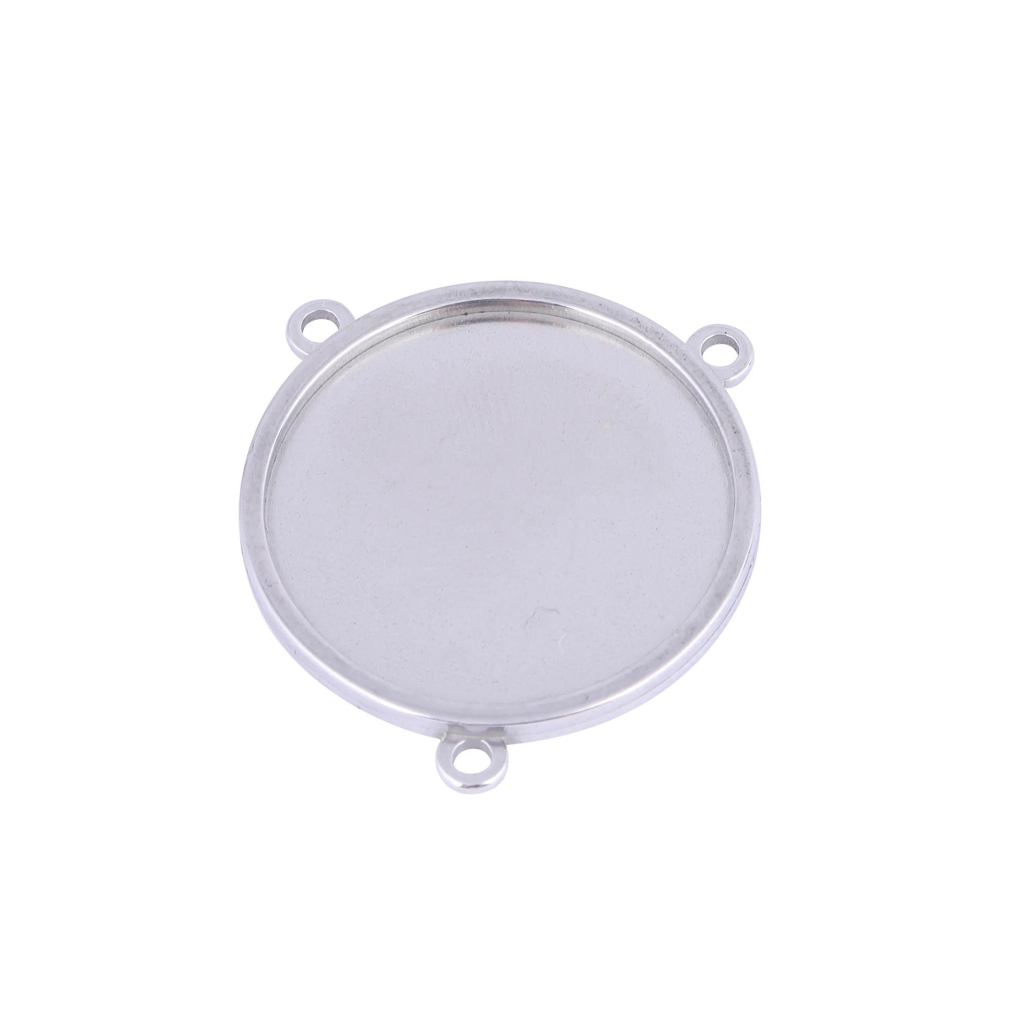 

5pcs Stainless Steel Bezel Pendant Trays 16mm 18mm 20mm 25mm Cabochon Base Setting Trays Diy Charm Necklace Blanks with loops