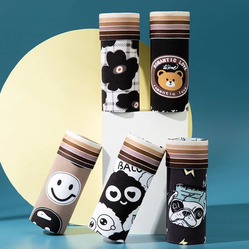 Boxer Underwear Men Boxers Cartoon Men's Breathable Panties Man Sexy Elastic Print Comfortable Underpants BoxerShorts