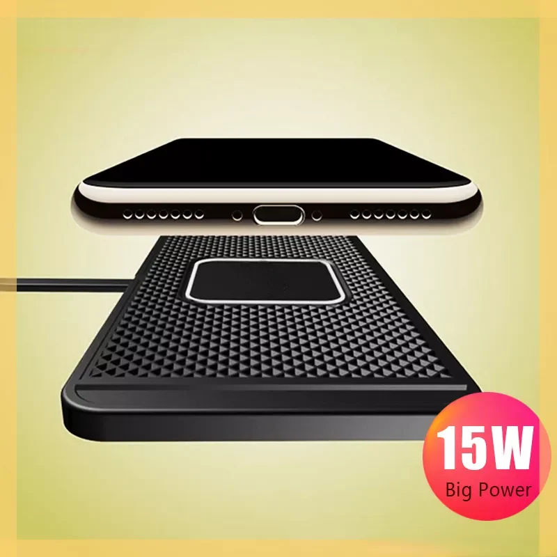 

Car Fast Wireless Charger Silicone Pad Cradle Stand Dock 15W S20 S10 12 11 Pro Xs Max Wireless Charging Stand