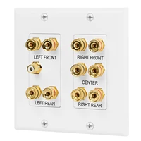 5 1 2 gang speaker wall plate with rca banana post for surround home theater
