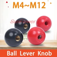 2pcs red black copper core bakelite coreiron core ball lever knob machine tool replacement round handle m4 m5 m6 m8 m10 m12