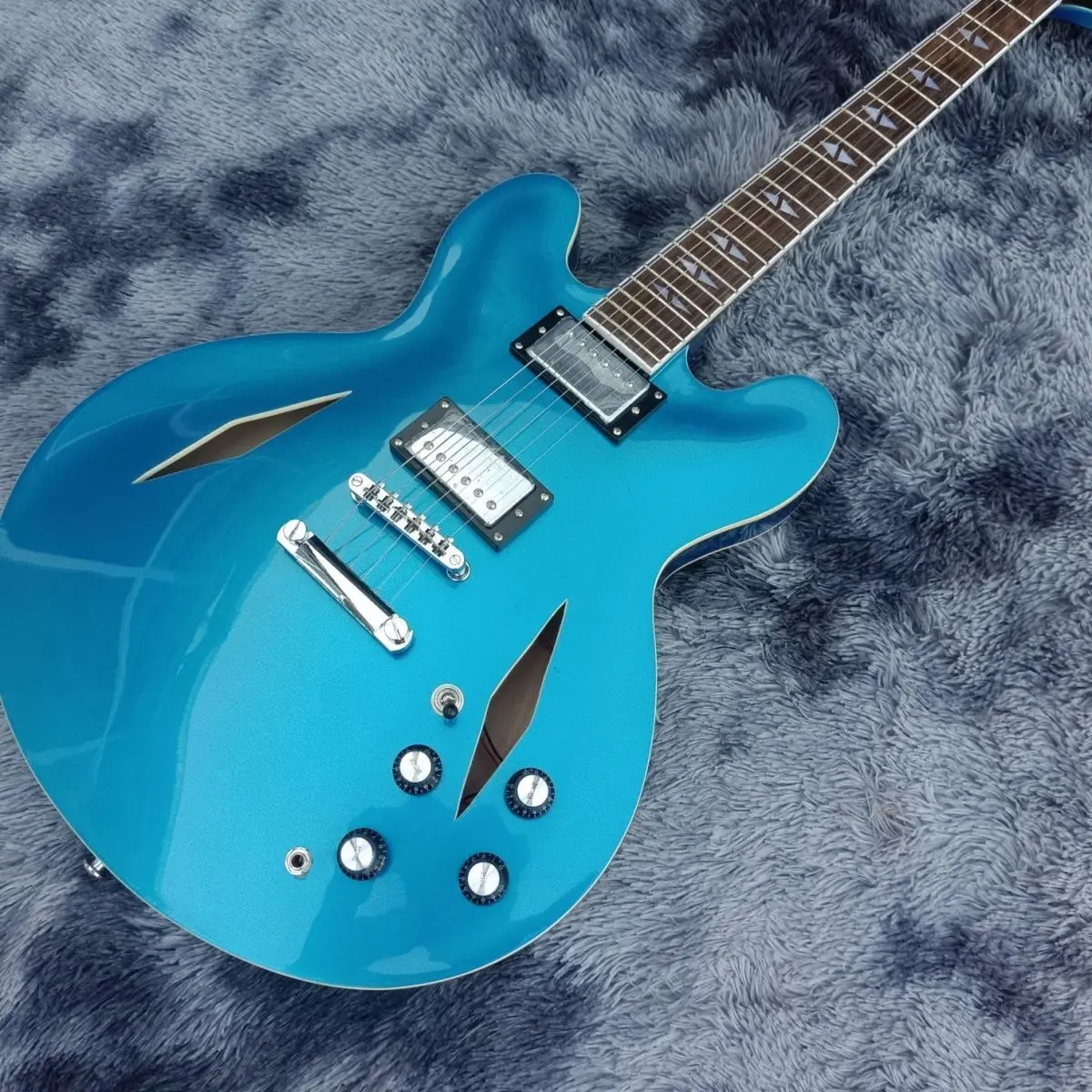 

Silver Powder Blue, Electric Guitar, Diamond Shaped Double Space, Customizable