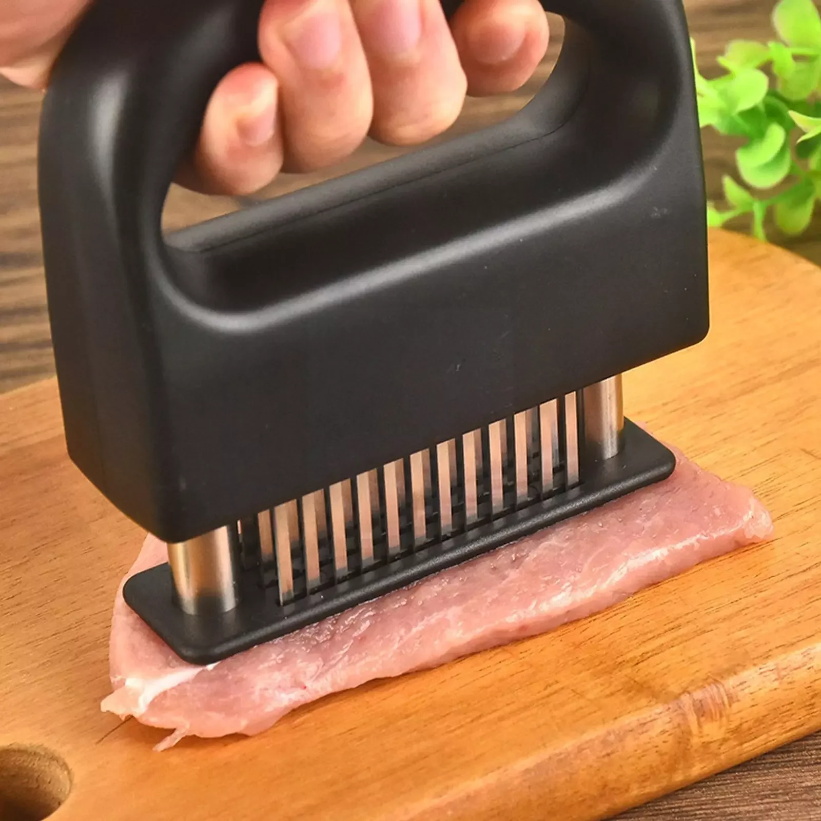 

NEW Meat Tenderizer With 48 Steel Ultra Needle Blades, Kitchen Gadgets Cooking Tools For Tenderizing, BBQ, Marinade O0M6