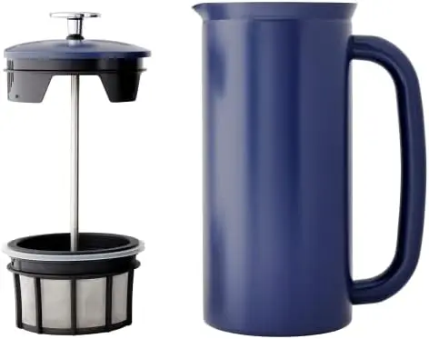 

P7 French Press - Double Walled Stainless Steel Insulated Coffee and Tea Maker with Micro-Filter - Keep Drinks Hotter for Longer