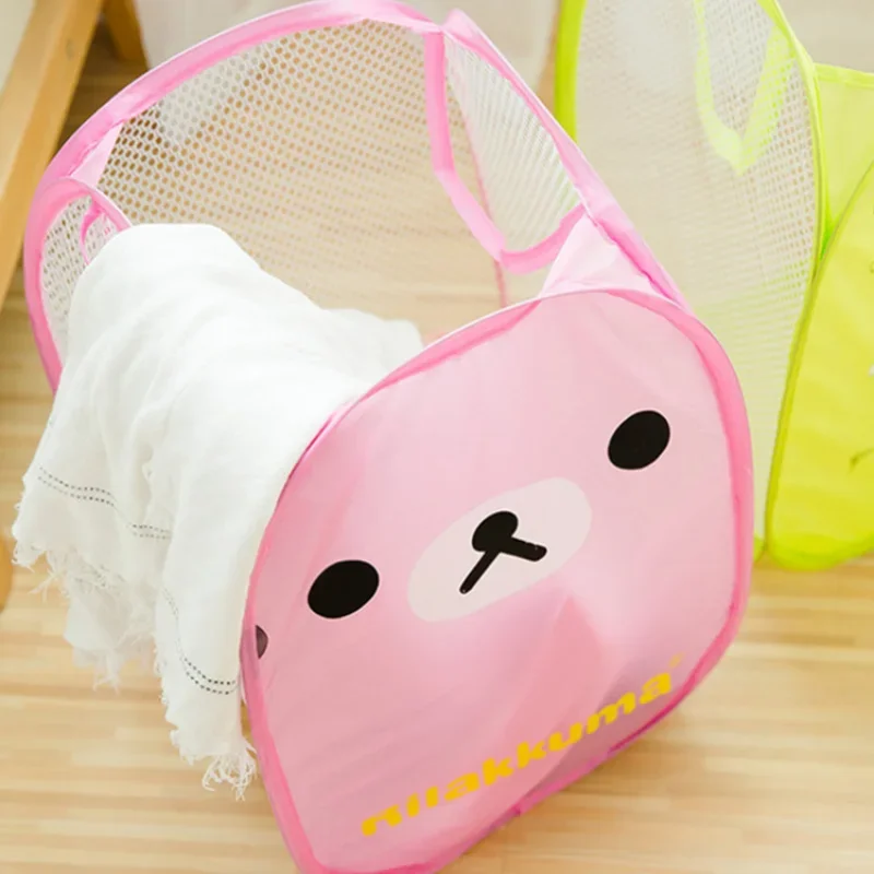 Складная детская коробка для хранения грязной одежды открытая сетчатая корзина