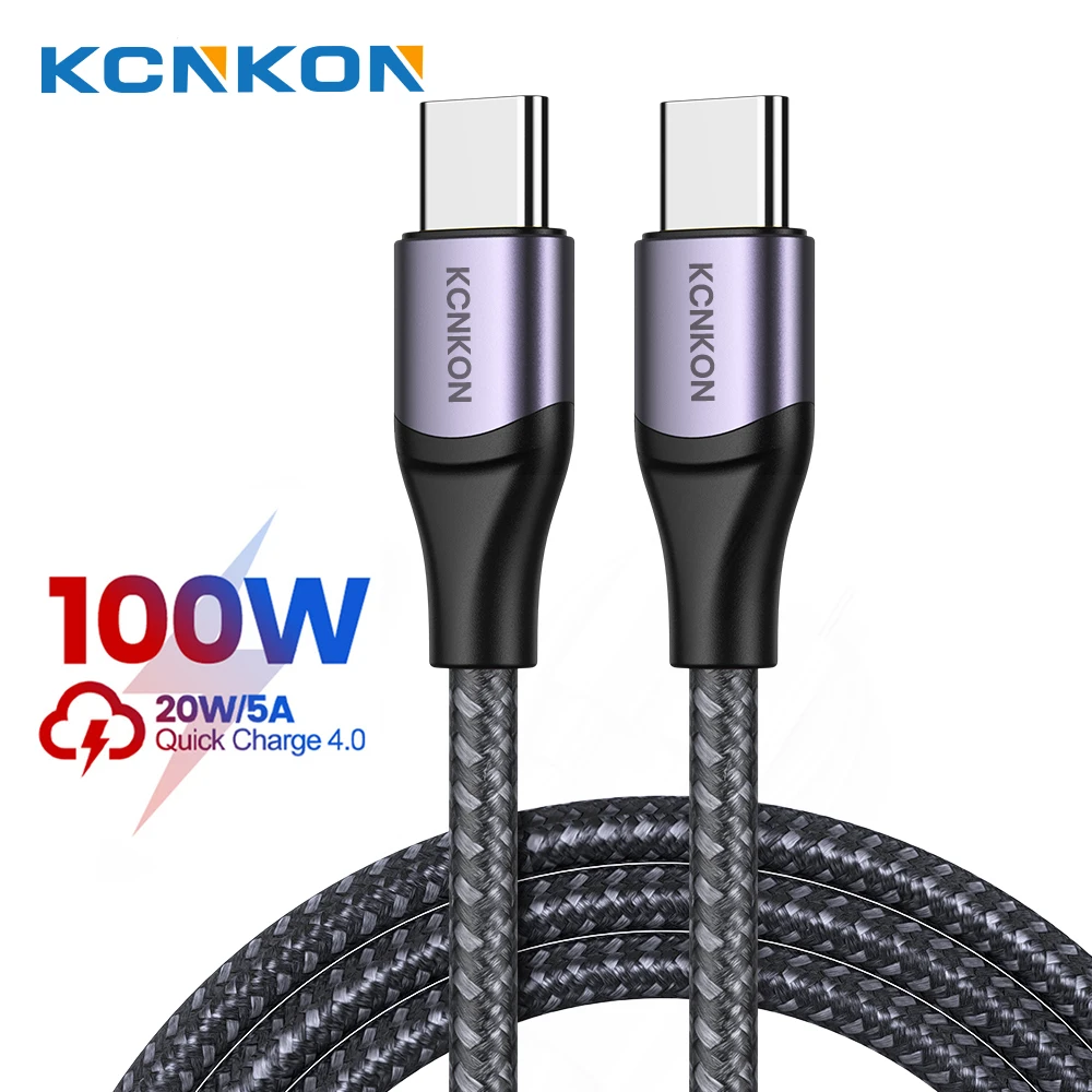KCNKON-PD Кабель USB-C — Type-C мощностью 100 Вт быстрая и эффективная зарядка совместимая с