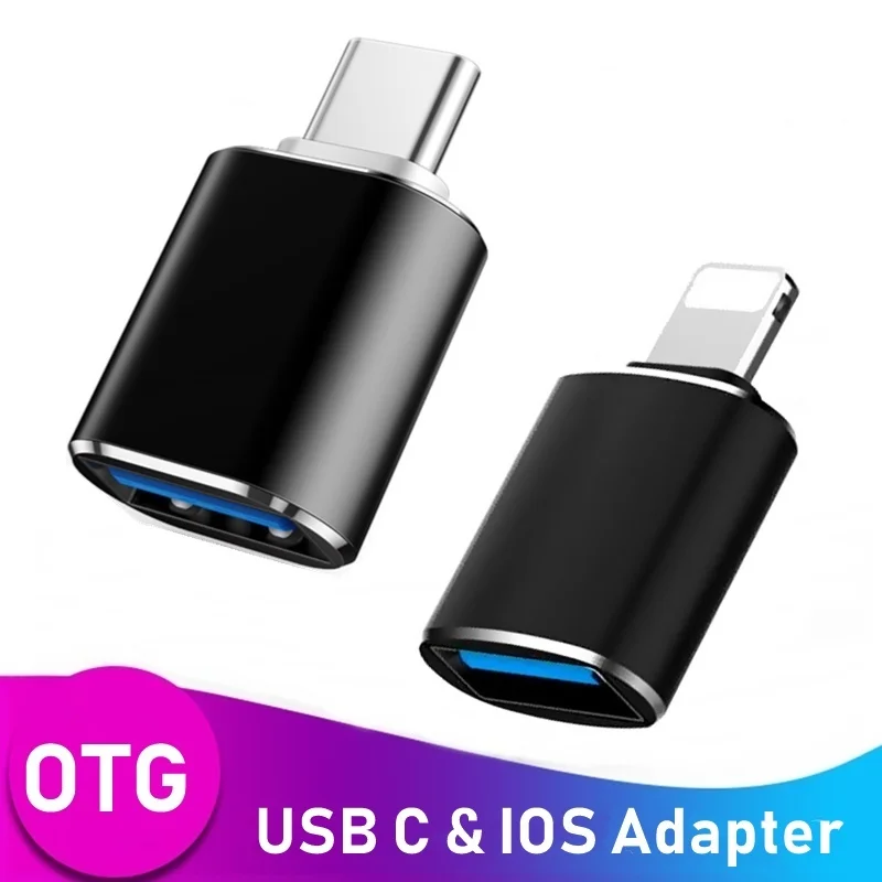 

Universal OTG USB Adapter Type C Male to USB 3.0 Lighting Charging Adapter For Samsung iPhone 13 12 11 Pro XS Max XR iPad Tablet