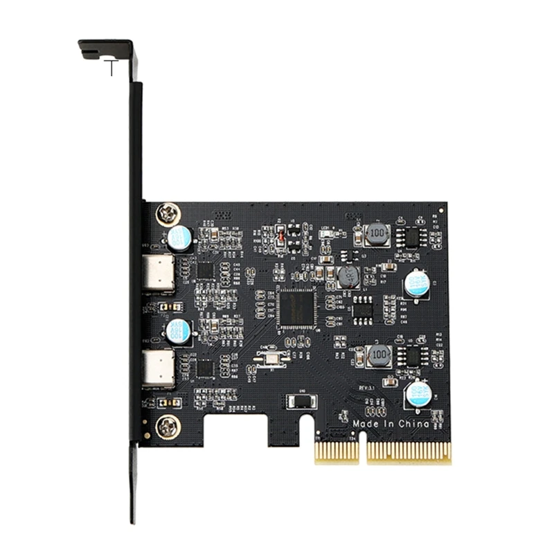 

PCI-E PCI Express 4X to USB 3.1 Gen 2 (10 Gbps) 2-Port Type C Expansion Card ASM3142 15-Pin Connector For Windows/Linux