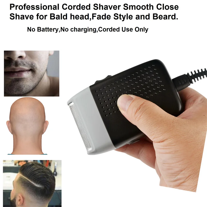 Проводная электрическая бритва с сеткой профессиональная для бритья лысины