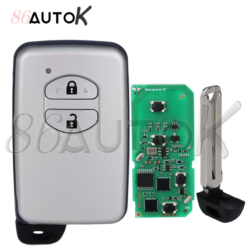 

Умный смарт-ключ B53EA B77EA для Toyota Land Cruiser Prado LC200 2009-2013, 2 кнопки, ASK 433 МГц, A433, автомобильный брелок