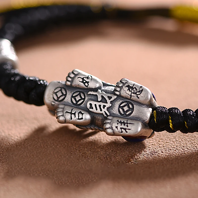 Браслет ZABRA из серебра 999 пробы с эмалью для мужчин и женщин