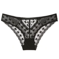 women sexy lace panty temptation low waist embroidery brief transparent hollow out underwear