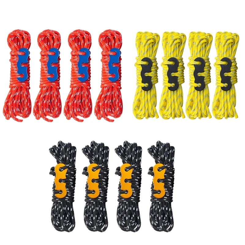 13-футовая веревка для кемпинга пеших прогулок тентовых палаток светоотражающая