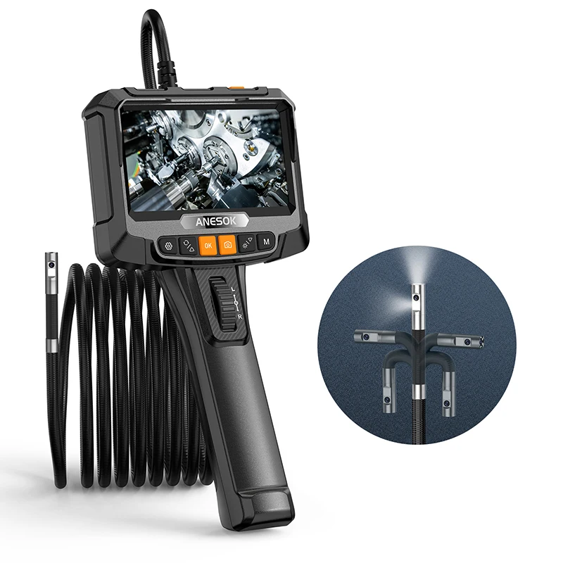 

Anesok S10 Two-Way 180 Degree Steering Endoscope Camera Car Borescope Camera 6.0mm Industrial Endoscope Diagnostic Tools