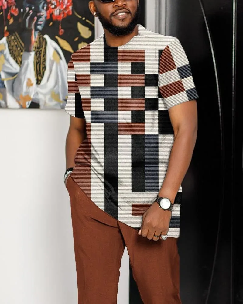 Spring And Summer Tracksuit Men Retro Short Sleeved T-shirt+Pants 2-Piece Street Fashion Casual Jogging Sportswear Men Set