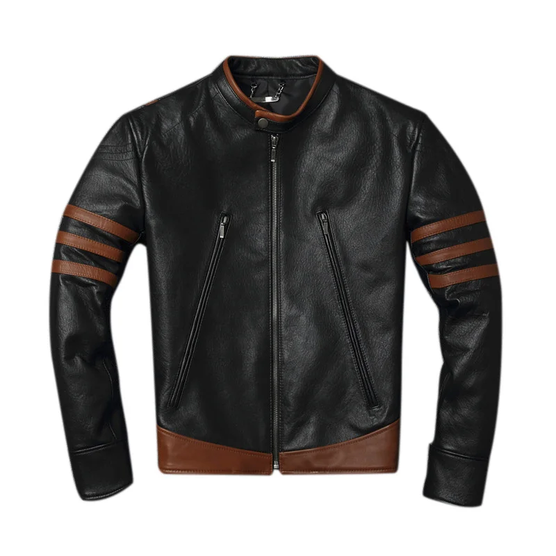 

Aoottii 2022 New 100% Genuine Leather Jackets Men Streetwear Motorcycle Natural Real Sheepskin Coat Men's Leather Jacket Jaqueta