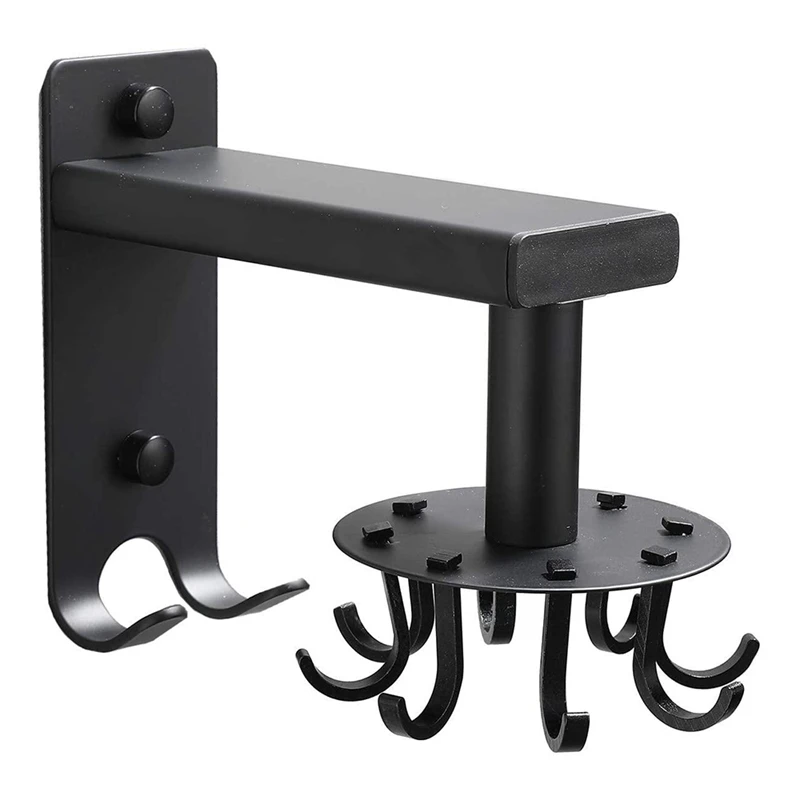 

Wall-Mounted Utensils Hanger,Adjustable Rotating Hooks,Kitchen Rack Wall Hooks with 8 Removable Hooks & 2 Hanging Hooks