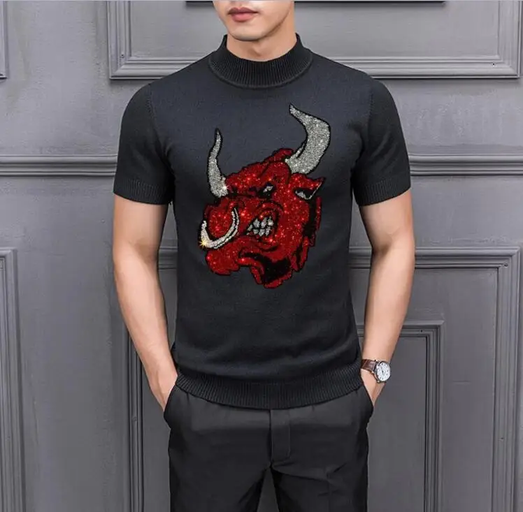 

Fashion Hot Drill Men Borun brand Cotton designer short sleeve sweater drop shipping