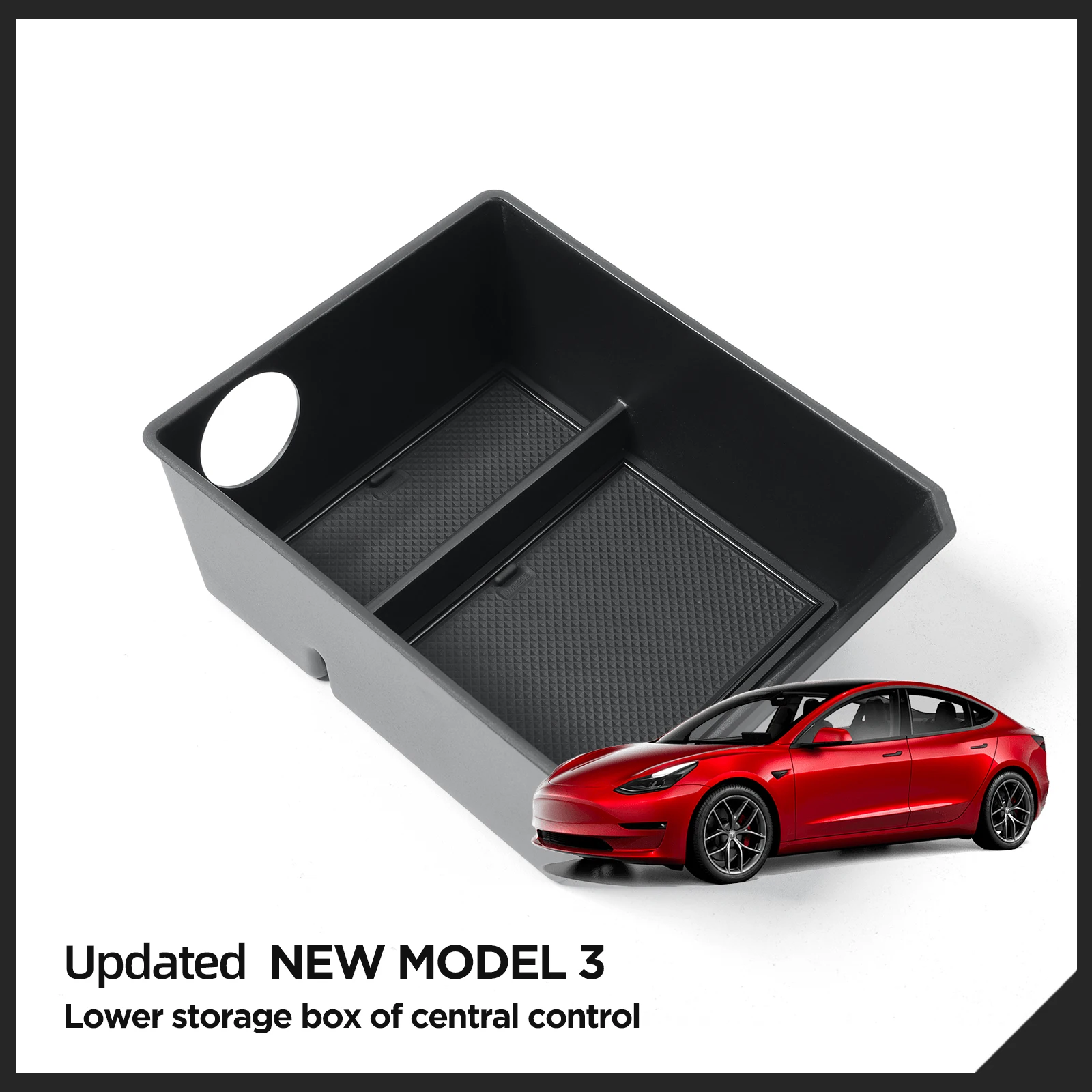 Фото Контейнер для хранения Tesla Model 3 Highland 2024, центральная консоль, нижний слой, органайзер для хранения, аксессуары для интерьера автомобиля №2
