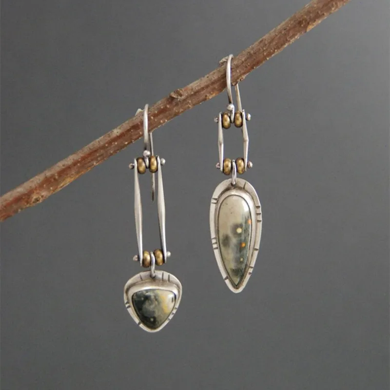 

Vintage Asymmetrical Super Long Mechanical Punk Style Earrings Fashion Ladies Daily Wear Pattern Personality Party Earrings