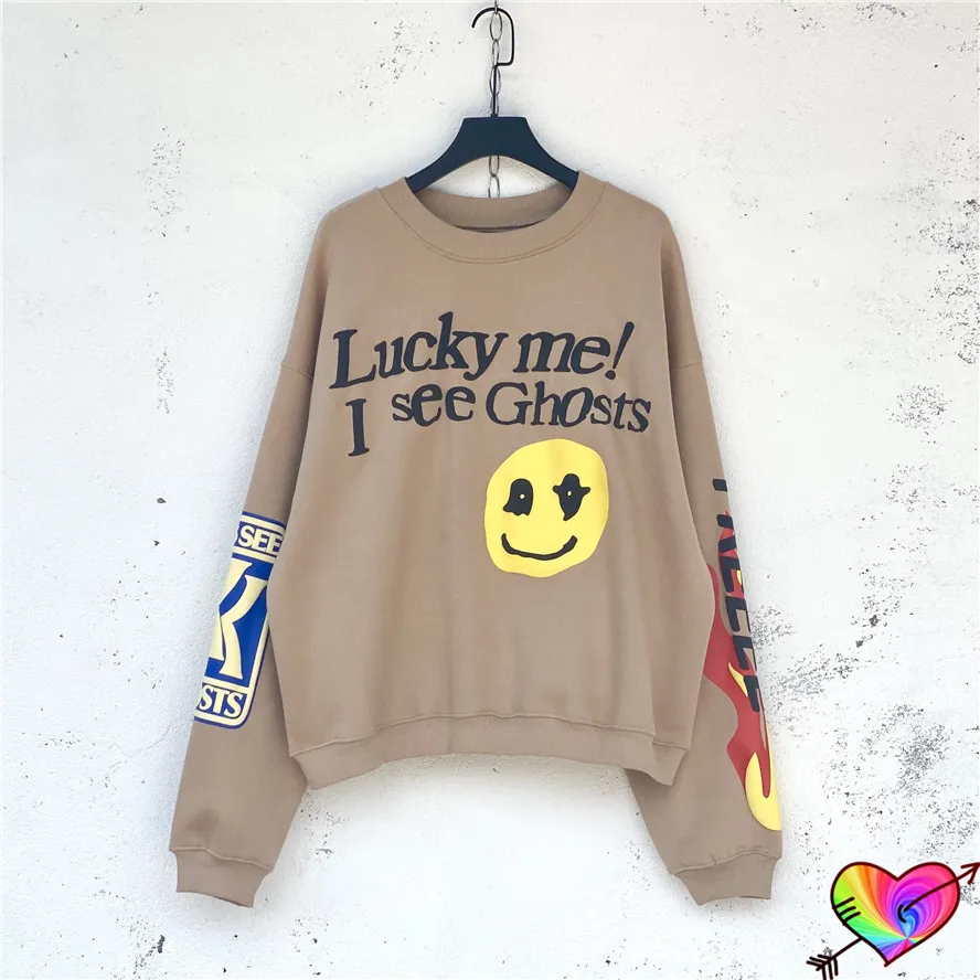 

2022 Printed CPFM Logo Lucky Me I See Ghosts Sweatshirts Men Women 1:1 Kanye West Crewneck Big Oversize KID SEE GHOST Ye Hoodie