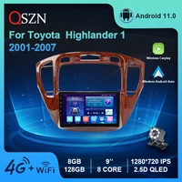 car radio for toyota highlander 1 2001 2007 dsp 8128g dsp video multimedia player carplay auto gps bt wifi android 11 stereo