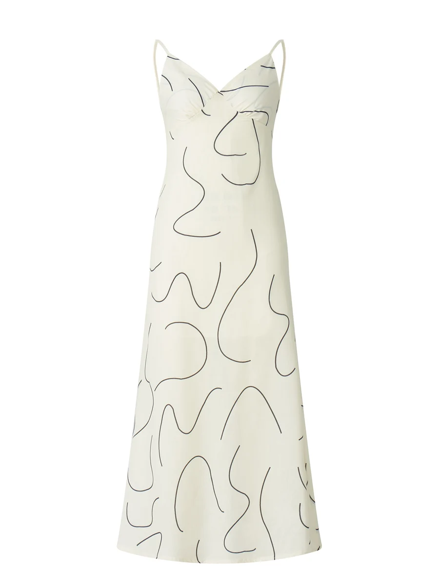 

Женские платья на бретельках без рукавов с V-образным вырезом, повседневное женское платье абрикосового цвета для весны и лета