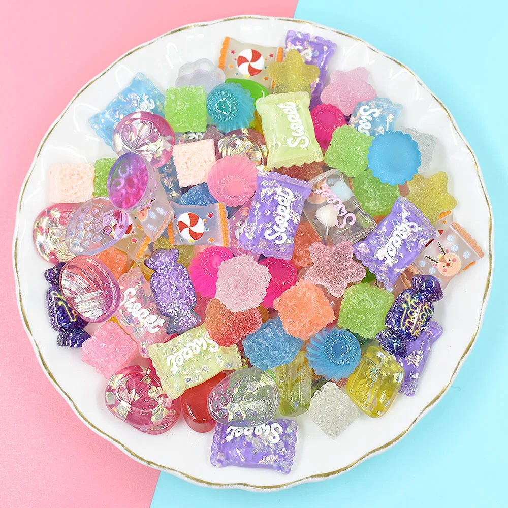 

New 3D Resin DIY Accessories Cartoon Candy Material Kit Mobile Phone Hairpin DIY Simulation Handmake Blind Box Bulk Materials