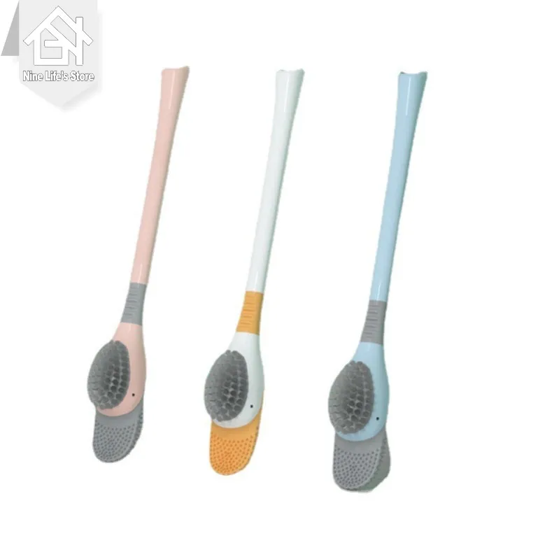 

Creative Duck-shaped Silicone Soft Brush Bathroom Toilet Brush with Base with Bracket Set Toilet Cleaning Tool Cleaning Tools