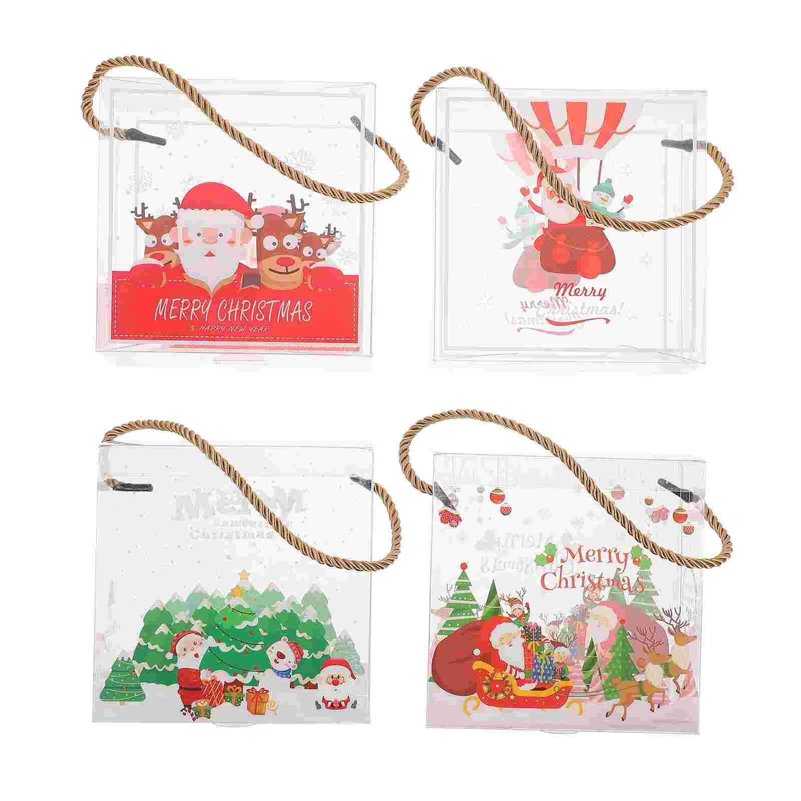 

Christmascandy Clear Favor Box Cookie Holder Gift Container Holiday Xmasbundle Goodie