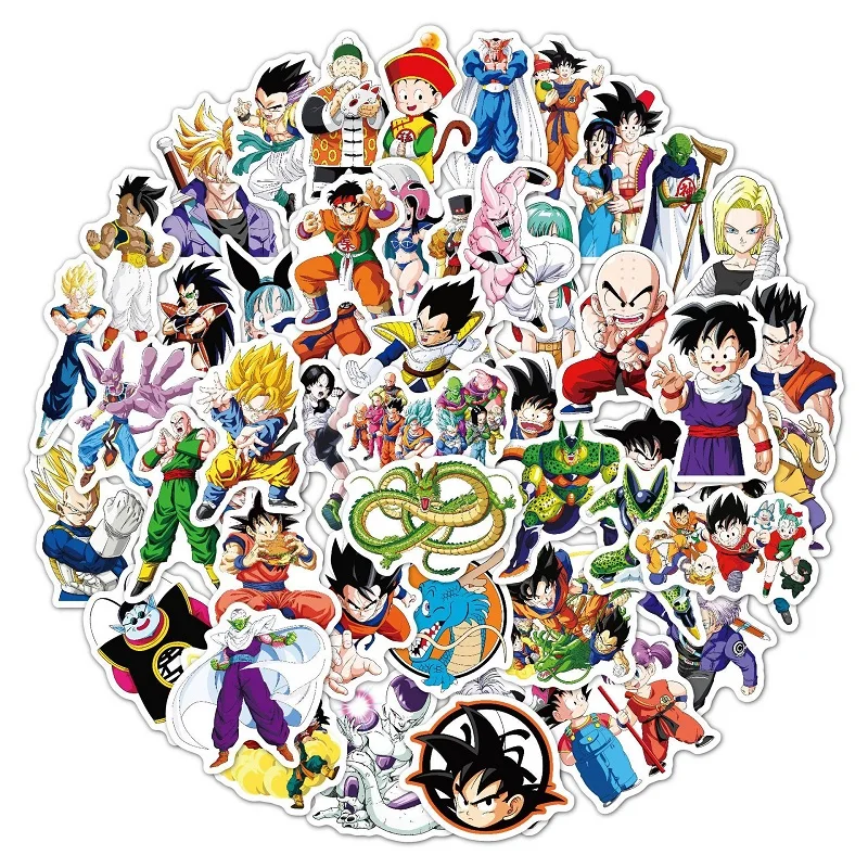

100Dragon Ball Z Stickers Toy 50/100Pcs Anime Super Saiyan Son Goku Cartoon Notebook Motorcycle Skateboard Computer Mobile Phone