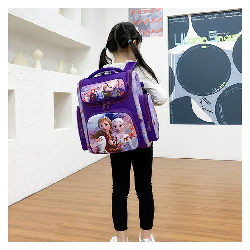 Disney Frozen Marvel School Bags For Boys Girls Grade 1-3 Elsa Spider Man Primary Student Shoulder Orthopedic Backpack Mochila