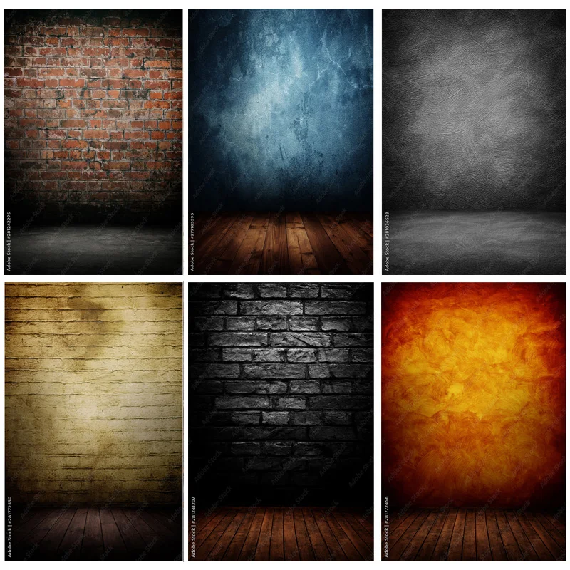 

Vinyl Custom Vintage Brick Wall Wooden Floor Photography Backdrops Photo Background Studio Prop HK-02