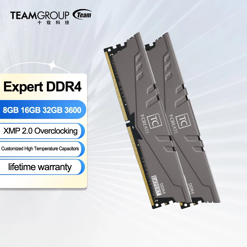TEAMGROUP T-Create Expert разгон DDR4 10 л 16 ГБ 32 ГБ 64 Гб комплект 3600 МГц (PC4 28800) CL18 модуль оперативной памяти для настольного компьютера