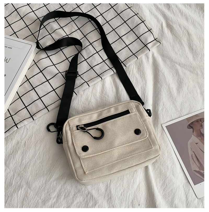 Casual women's canvas bag Girl Messenger Crossbody Student Bag Small single Shoulder Bags Purse mobile phone bag