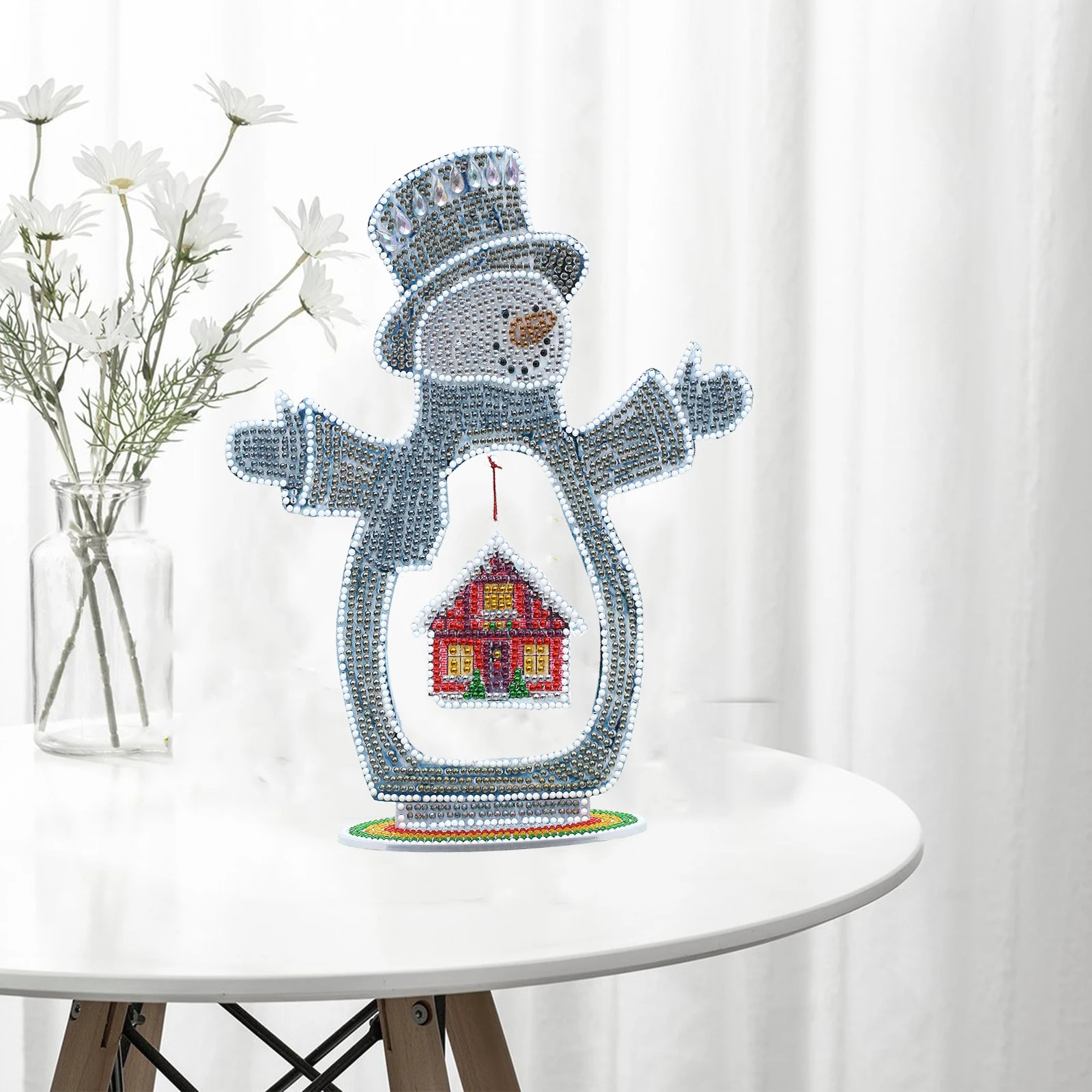 DIY 5D акриловое Рождественское украшение в виде снеговика алмазная живопись кулон