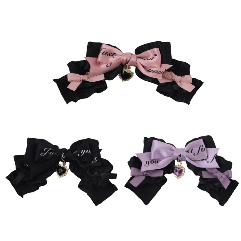 

Y166 2pcs Delicate Layered Bowknot Hair Clip Girls Ponytail Bangs Braids Hairpins