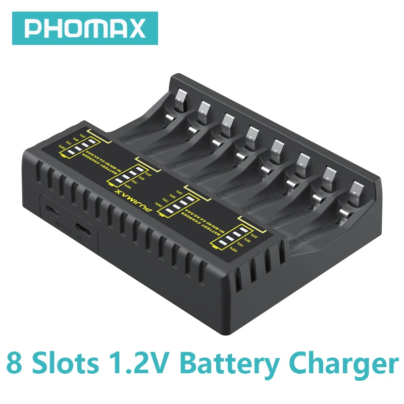 Новое поступление зарядное устройство PHOMAX для аккумуляторов AA/AAA USB линия 8 слотов