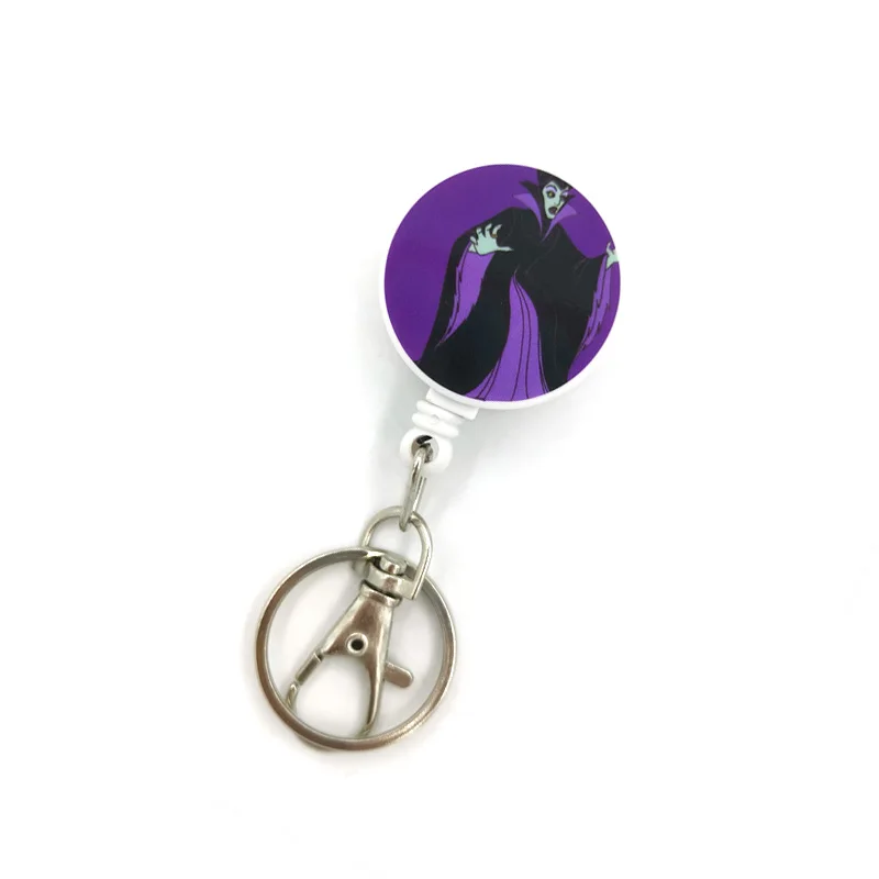 

Maleficent Cute Credit Card Cover Lanyard Bags Retractable Badge Reel Nurse Exhibition Name Clips Card Card Holder Chest