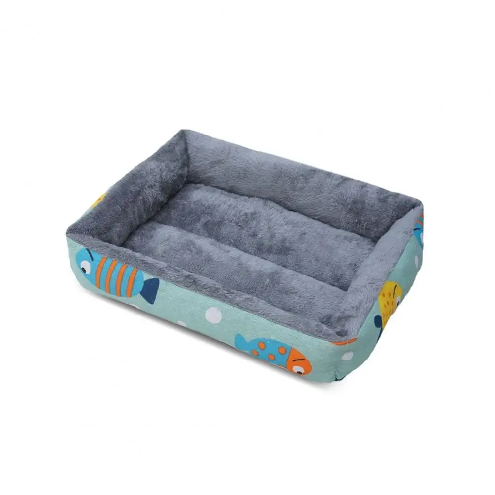 

Durable Cat Bed Dampproof Non-Deformed Lovely Rabbit Fish Dog Bed Cartoon Print Winter Pet Den Dog Accessories