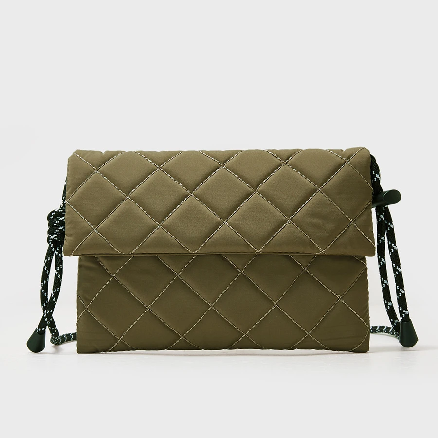

Casual Lingge Quilted Crossbody Bags for Women Designer Flap Lady Shoulder Bags Nylon Padded Messenger Bag Small Female Purses