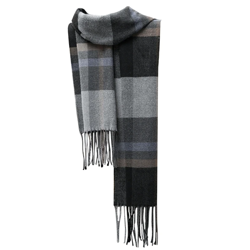 

Мужской шарф, зимние шарфы, шарф с бахромой в клетку, классический кашемировый шарф-накидка, искусственная одежда, шарф для лыжного спорта на открытом воздухе